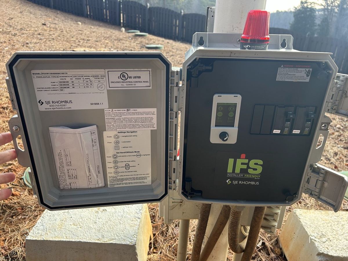 Dual septic control panels installed