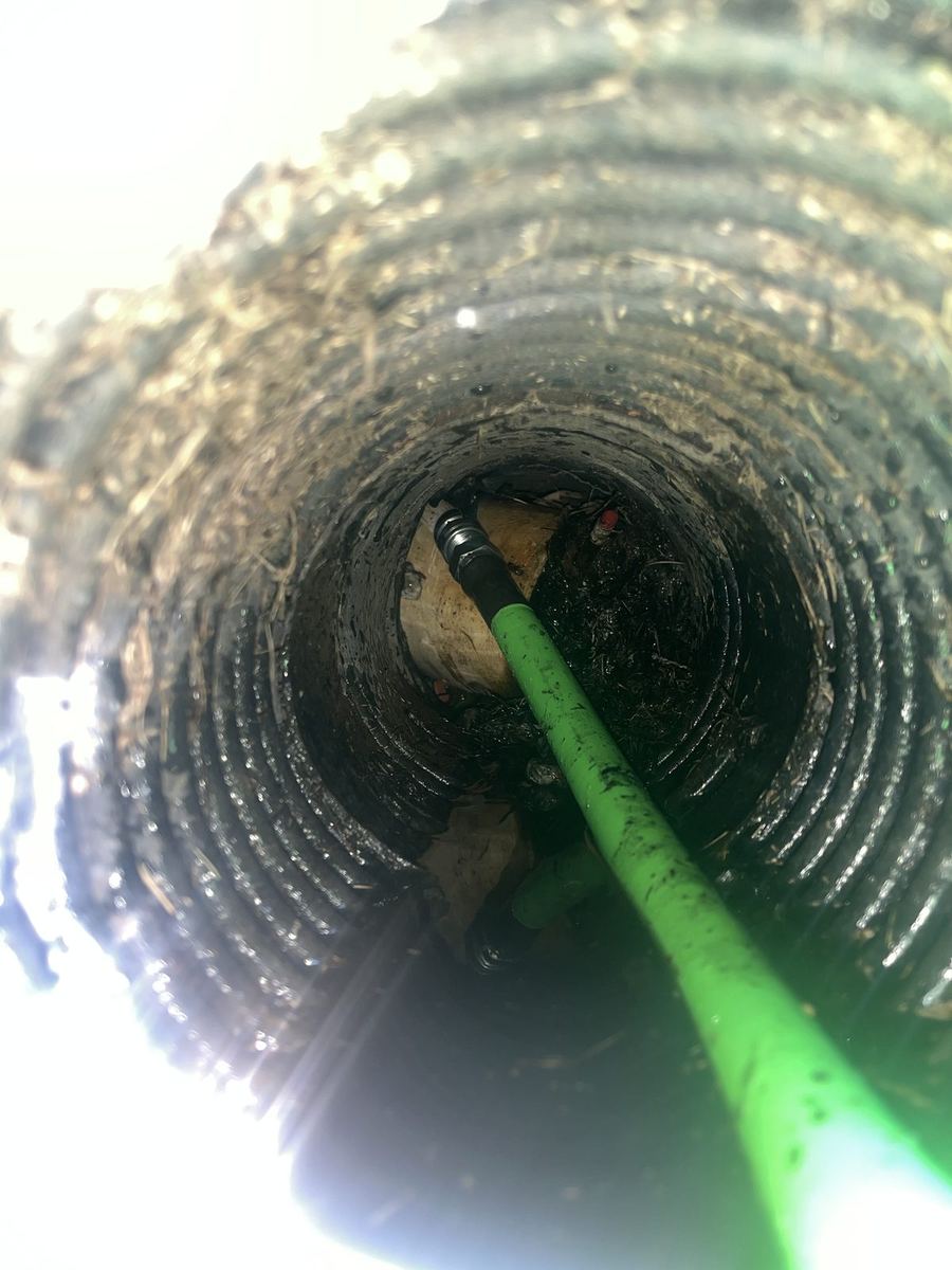 Sewer camera inspection inside pipe